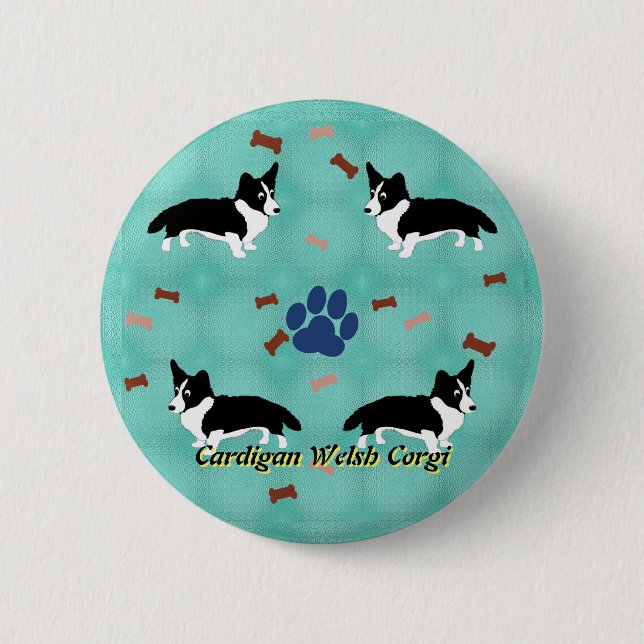 Badge Rond 5 Cm Cardigan Welsh Corgi (Devant)