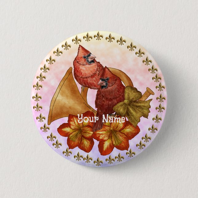 Badge Rond 5 Cm Cardinals Horn (Devant)