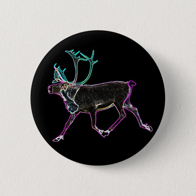 Badge Rond 5 Cm Caribou électrique (Devant)