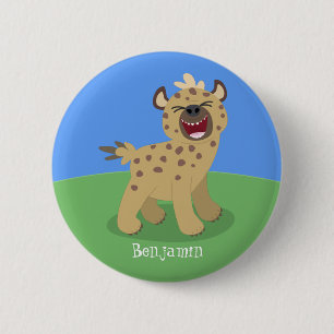Badge Rond 5 Cm Caricature amusante hyena riant illustration