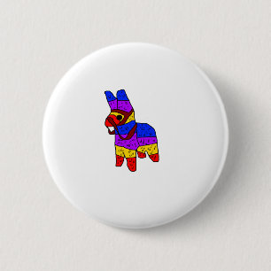 Badge Rond 5 Cm Caricature colorée de Piñata pour une fête au Mexi