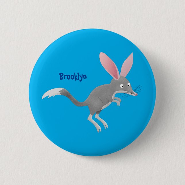 Badge Rond 5 Cm Caricature de bilby australien très heureuse (Devant)