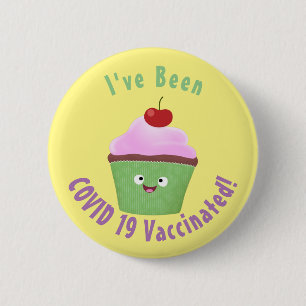 Badge Rond 5 Cm Caricature de cupcake joyeux