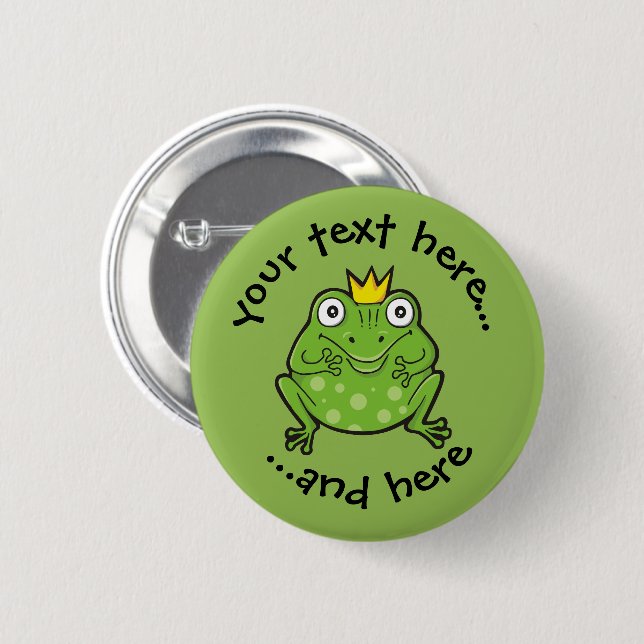 Badge Rond 5 Cm Caricature de grenouille (Devant & derrière)