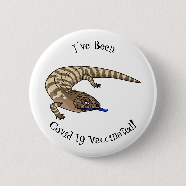 Badge Rond 5 Cm Caricature de lézard rouge (Devant)