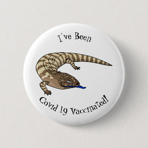 Badge Rond 5 Cm Caricature de lézard rouge