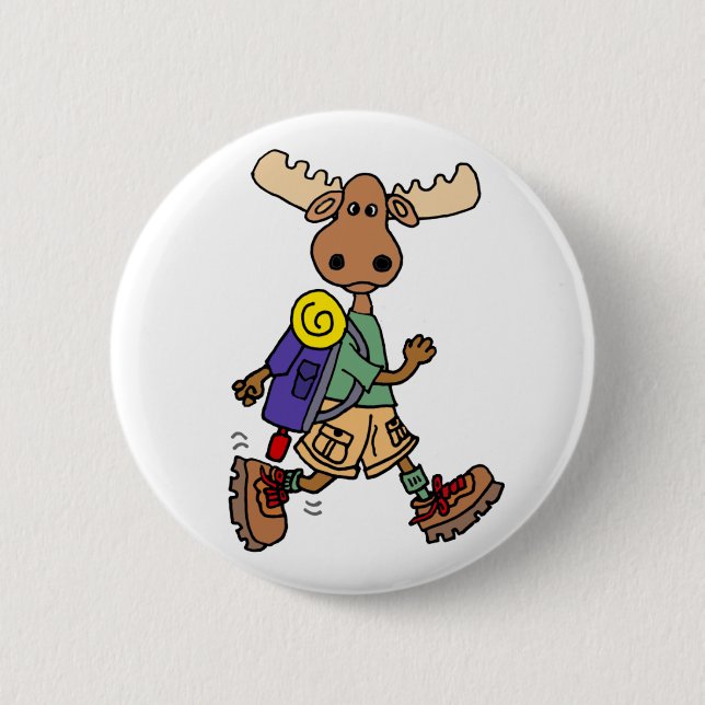 Badge Rond 5 Cm Caricature de l'orignal (Devant)