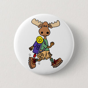 Badge Rond 5 Cm Caricature de l'orignal