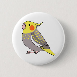 Badge Rond 5 Cm Caricature de perroquet à la cannelle farcie
