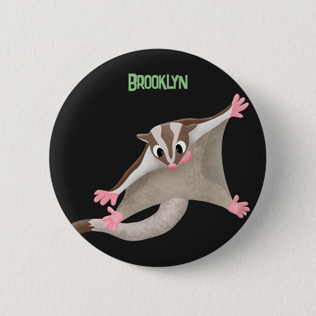 Badge Rond 5 Cm Caricature de planeur de sucre joyeux (Devant)