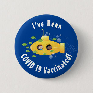 Badge Rond 5 Cm Caricature de poisson sous-marin jaune mignon