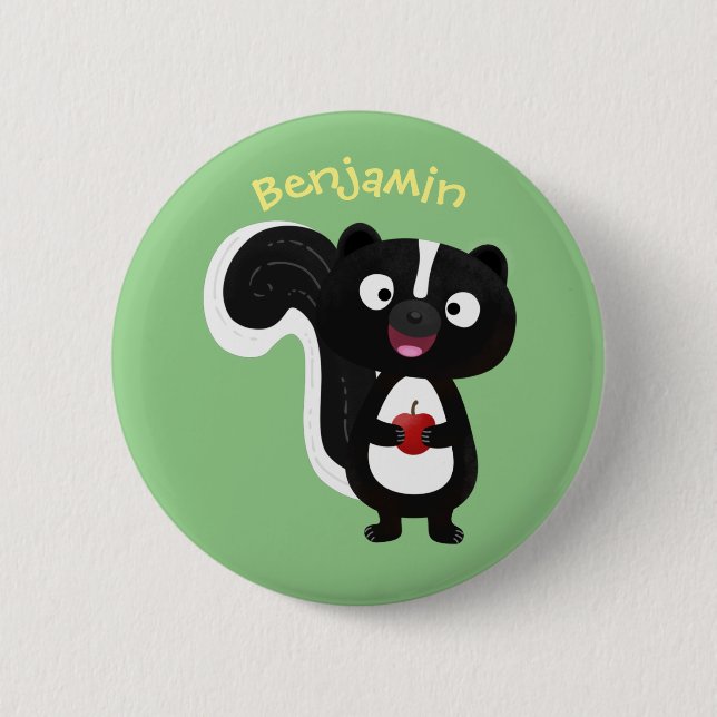 Badge Rond 5 Cm Caricature de skunk jote happy (Devant)