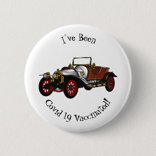 Badge Rond 5 Cm Caricature de voiture classique 1920
