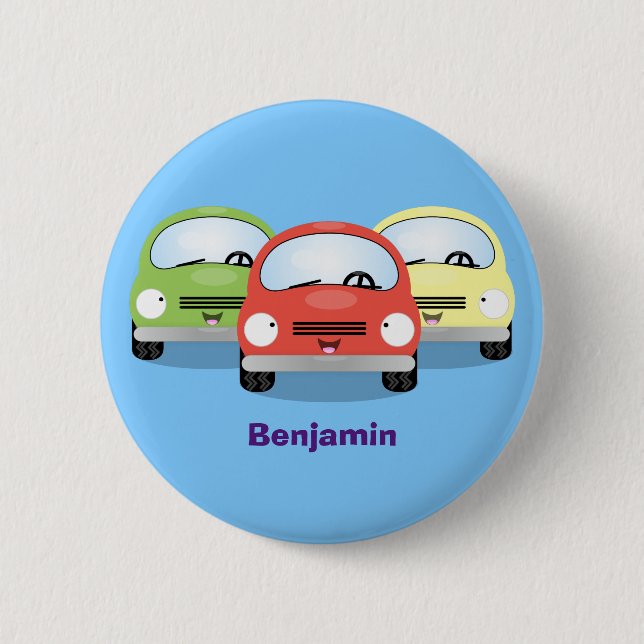 Badge Rond 5 Cm Caricature de voitures Cute kawaii (Devant)