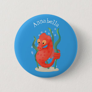 Badge Rond 5 Cm Caricature d'hippocampe pygmée