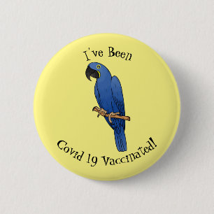 Badge Rond 5 Cm Caricature d'oiseau macaw Hyacinth