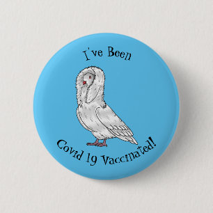 Badge Rond 5 Cm Caricature d'oiseau pigeon Jacobin