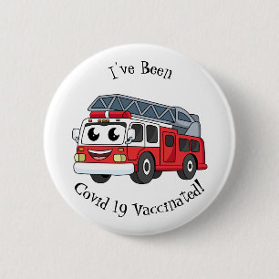 Badge Rond 5 Cm Caricature du moteur de feu joyeux