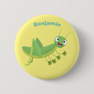 Badge Rond 5 Cm Caricature d'une pâtisserie joyeux verte