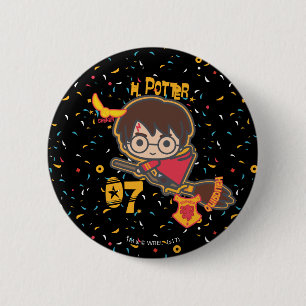 Badge Rond 5 Cm Caricature Harry Potter Quidditch Chercher