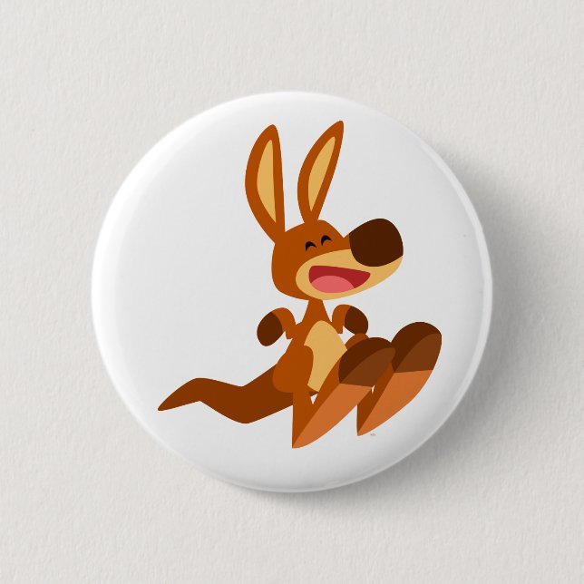 Badge Rond 5 Cm Caricature mignon Kangaroo Joey (Devant)