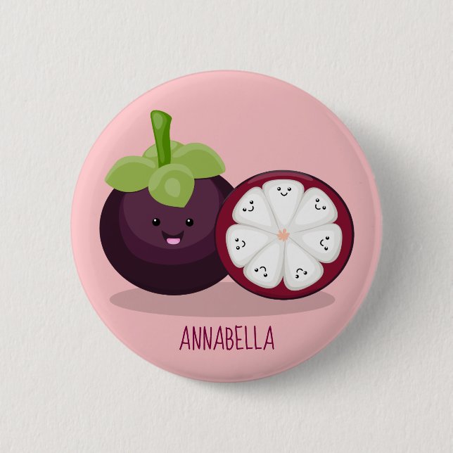 Badge Rond 5 Cm Caricature mignonne mauve mangouste (Devant)