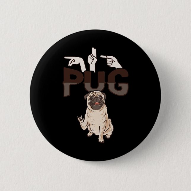 Badge Rond 5 Cm Carlin Asl Gesture Mains Sourde Perte d'audition S (Devant)