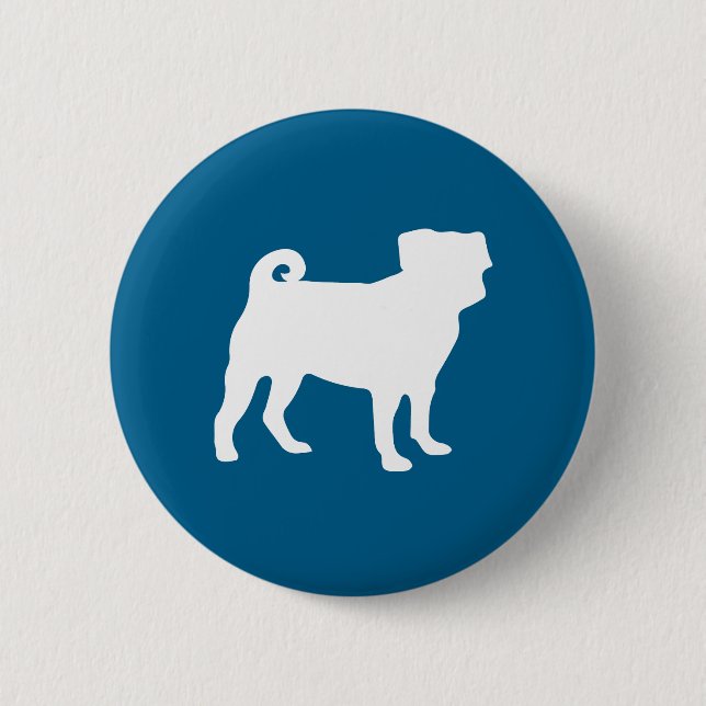Badge Rond 5 Cm Carlin Fête Blue Thème Célébration (Devant)