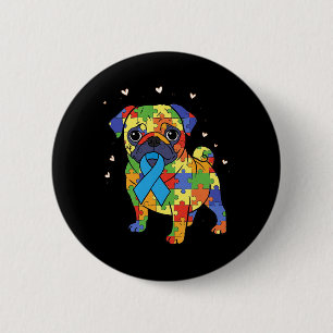 Badge Rond 5 Cm Carlin Puzzle Sensibilisation sur l'autisme Autist