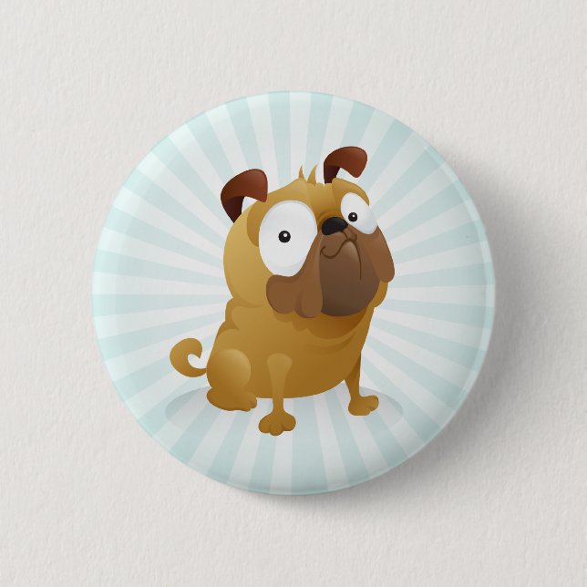 Badge Rond 5 Cm Carlin souriant d'un air affecté - arrière - plan (Devant)