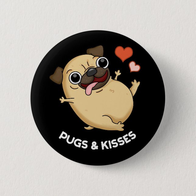 Badge Rond 5 Cm Carlins Et Baisers Funny Chien Pun Dark BG (Devant)