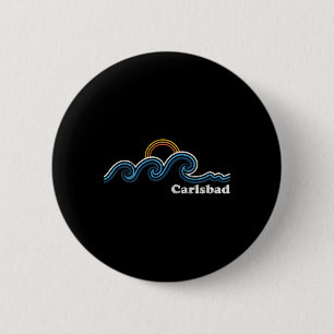 Badge Rond 5 Cm Carlsd Californie Ca Vagues de surf Coucher de sol