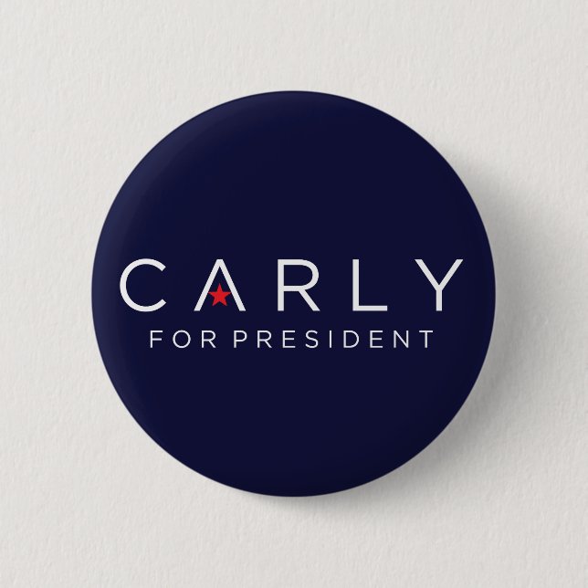 Badge Rond 5 Cm Carly pour le Président Button (Devant)