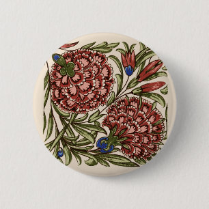 Badge Rond 5 Cm Carnation Tile Fleur Art antique