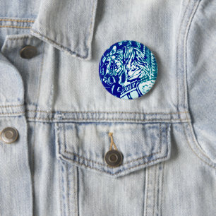 Badge Rond 5 Cm Carnival Horse Blues