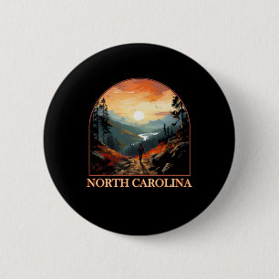 Badge Rond 5 Cm Caroline du Nord Nc Randonnée Montagne Fierté de l