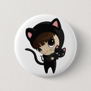 Badge Rond 5 Cm Caroline et sucrerie les chats