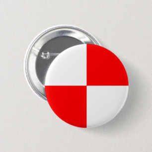 Badge Rond 5 Cm Carré simple Motif rouge blanc Checker