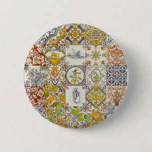 Badge Rond 5 Cm Carreaux de céramique néerlandais