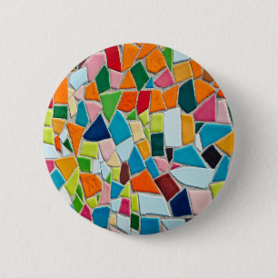 Badge Rond 5 Cm Carreaux de mosaïque