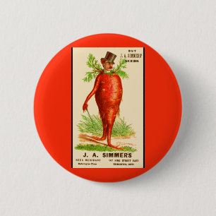 Badge Rond 5 Cm carrot man Victorian