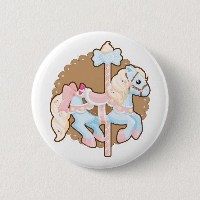 Badge Rond 5 Cm Carrousel de crème glacée (Devant)