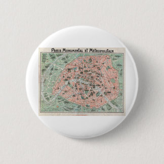 Badge Rond 5 Cm Carte 1932 d'art déco de Paris, France