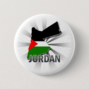 Badge Rond 5 Cm Carte 2,0 de drapeau de la Jordanie