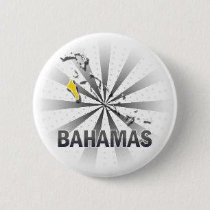Badge Rond 5 Cm Carte 2,0 de drapeau des Bahamas