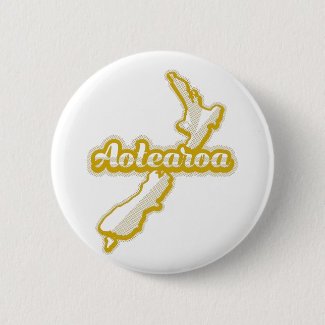 BADGE ROND 5 CM CARTE AOTEAROA NZ (Devant)