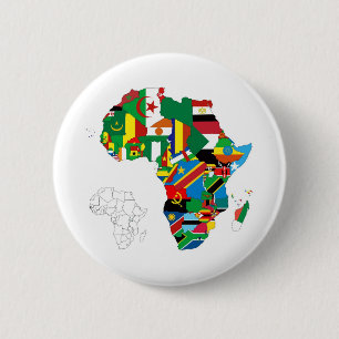 Badge Rond 5 Cm Carte continente de drapeau de l'Afrique
