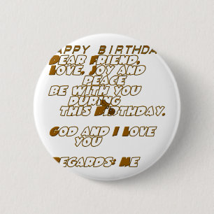 Badge Rond 5 Cm Carte d'anniversaire pour un ami chrétien