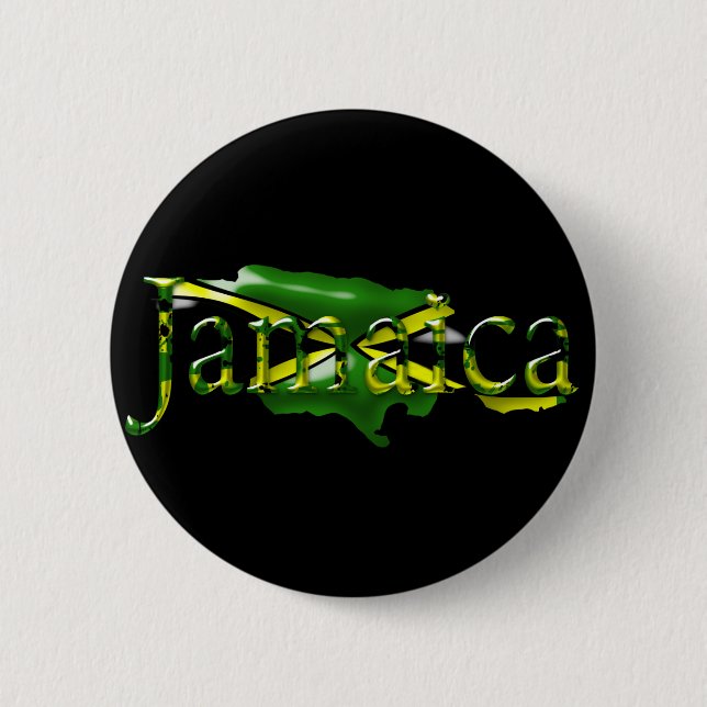 Badge Rond 5 Cm Carte de bouton de la Jamaïque (Devant)