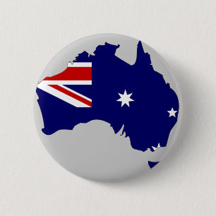 Badge Rond 5 Cm Carte de drapeau de l'Australie